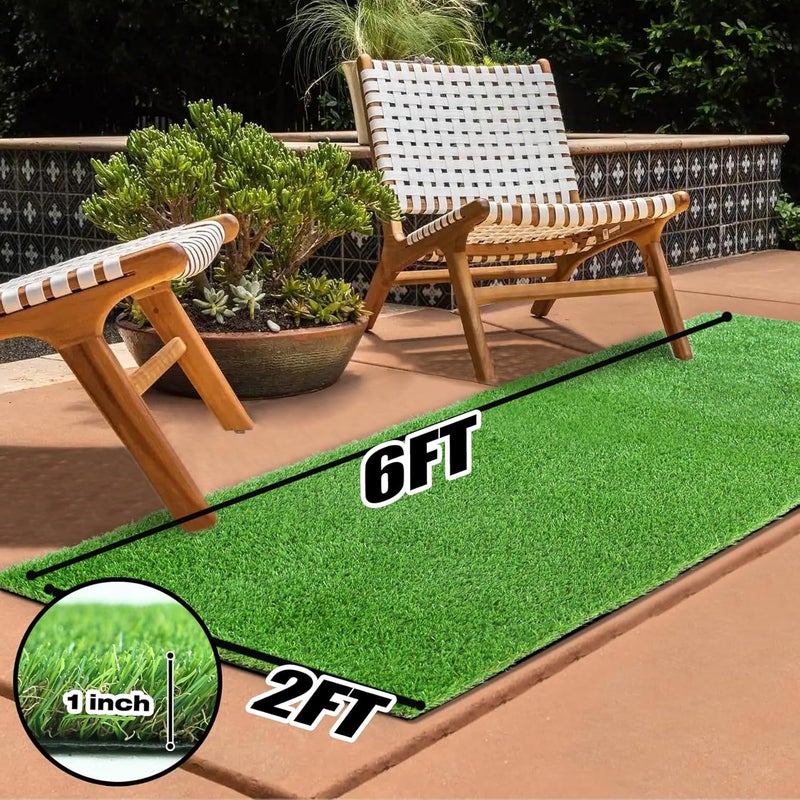 XLX TURF 2FTX6FT Artificial Grass Runner Rug - Thick Outdoor Realistic Pets Friendly Fake Grass Pads for Dogs Potty Patio Balcony, 1" Pile Height - Image 5